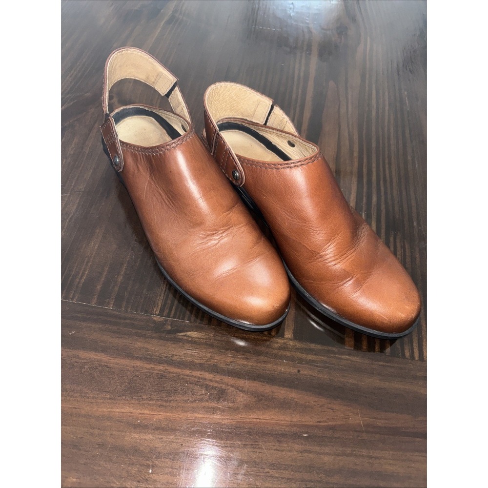 Ariat Women's Mule Clogs 6.5 Brown Leather Slingback Slip On Round Toe